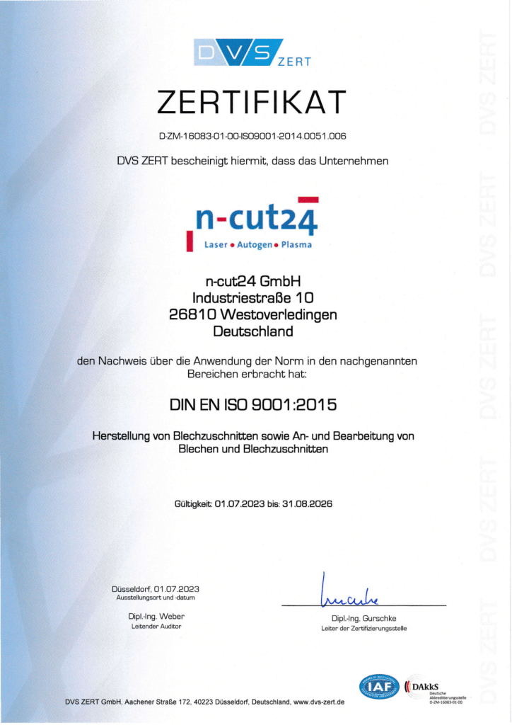 Zertifikat, N-cut24